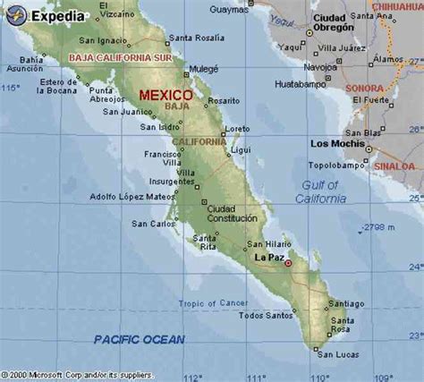 Map Of California Baja   HolidayMapQ.com