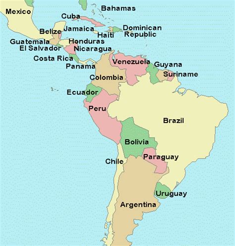 Map Of Central America And South America Quiz