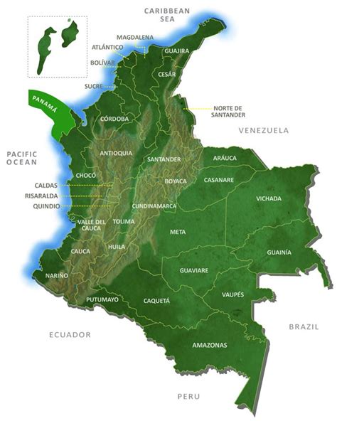 Map of Colombia Departments | Colombia Travel Guide