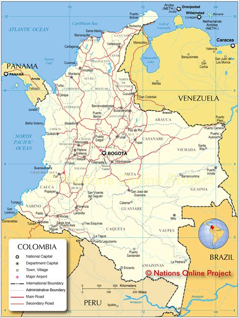 Map Of Columbia South America   roundtripticket.me