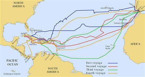 Map Of Columbuss 4 Voyages | afputra.com