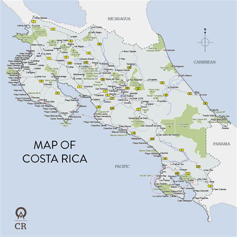Map of Costa Rica Maps  site w/ great activities to do ...