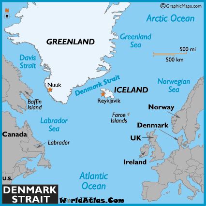 Map of Denmark Strait   World Straits, Denmark Strait Map ...