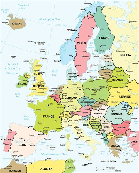 Map of Europe Countries | Continental Region | The Maps of ...
