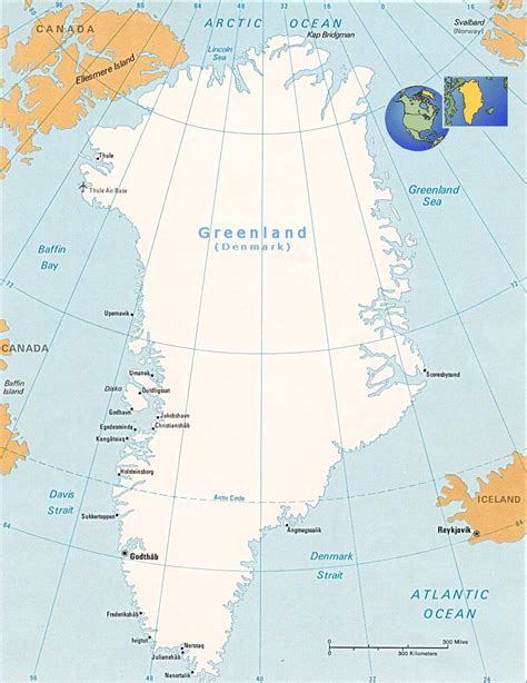 Map of Greenland   Denmark