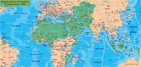 Map of Islamic Countries Theme Maps in 57 Countries ...