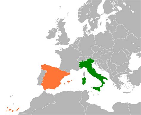 MAP OF ITALY AND SPAIN   Imsa Kolese