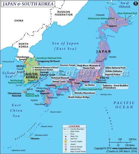Map of Japan and South Korea | http://www.mapsofworld.com ...