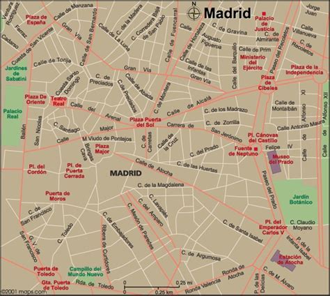 Map of Madrid, Spain