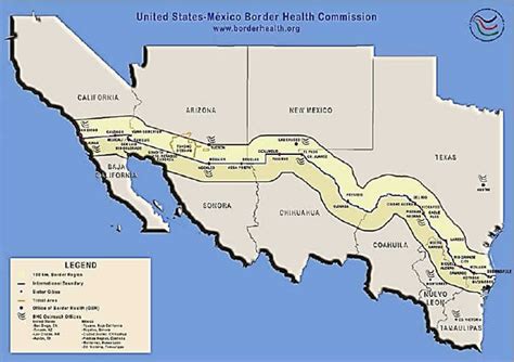 Map Of Mexico And Us Border   fidor.me