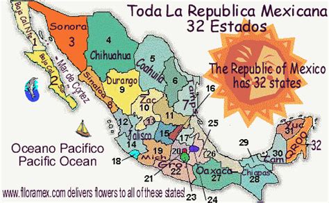 Map of Mexico/Mapa de Mexico