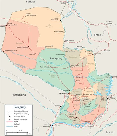 Map of Paraguay, Asuncion