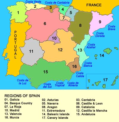 Map of Regions of Spain | spanish | Pinterest | Spain ...