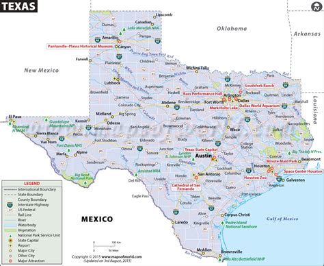 Map of Texas. Huey and Joshua enter Mexico via Laredo, in ...
