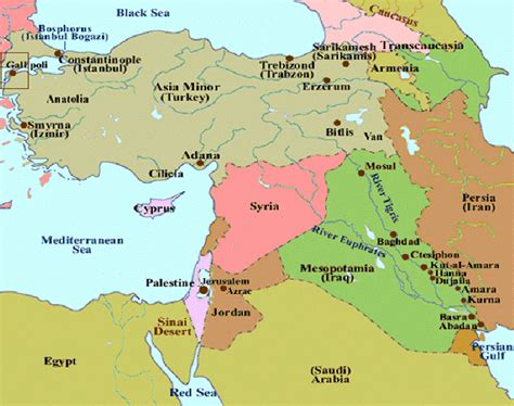 Map of the Mesopotamia region and the Tigris and Euphrates ...