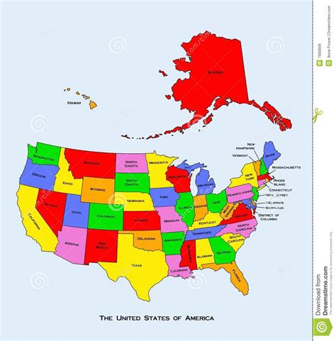 Map Of The United States Of America Stock Illustration ...