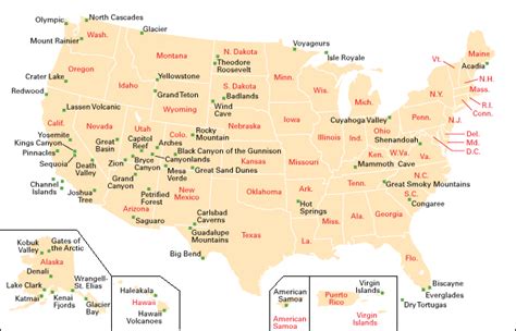 Map Of United States National Parks. Usa Maps. US Country Maps
