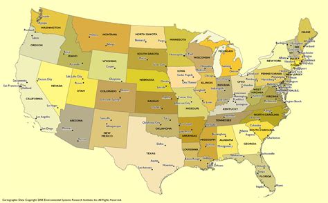 Map Of Us States And Cities Maps United States Map Major ...