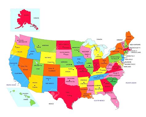 Map Of Us States With Capitals | Cdoovision.com