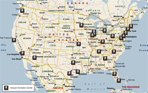 Map of USA Amazon s current Fulfillment and Sortation ...