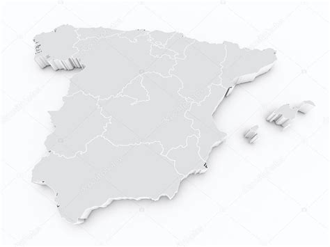 mapa 3d de la comunidades autónomas de España — Foto de ...