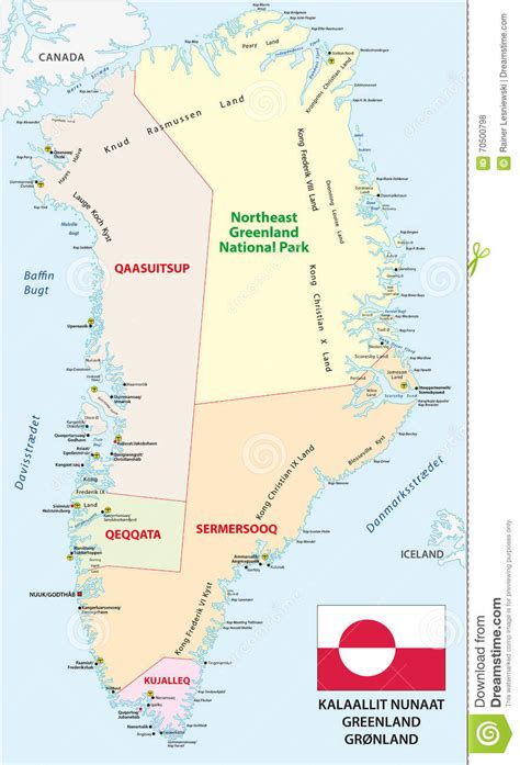 Mapa Administrativo De Groenlandia Stock de ilustración ...