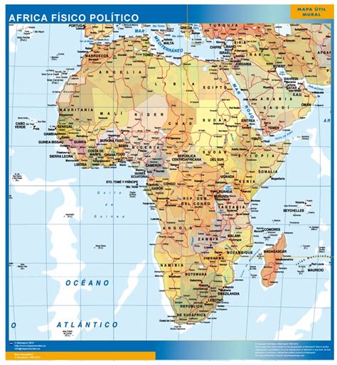 Mapa Africa Físico Político | Mapas Posters Mundo y España