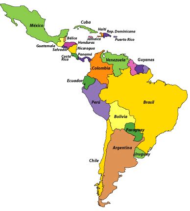 mapa América Latina países