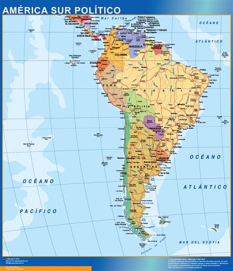 Mapa America Sur   Tienda Mapas Colombia
