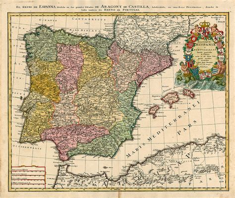 Mapa antiguo para imprimir de España Mapa de la división ...