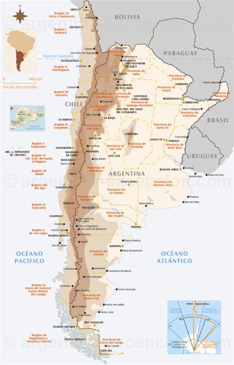 Mapa Argentina y Chile