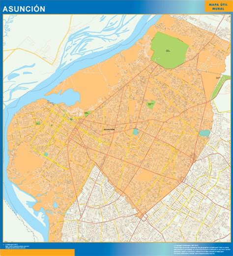 Mapa Asunción | Tienda Mapas Posters Pared
