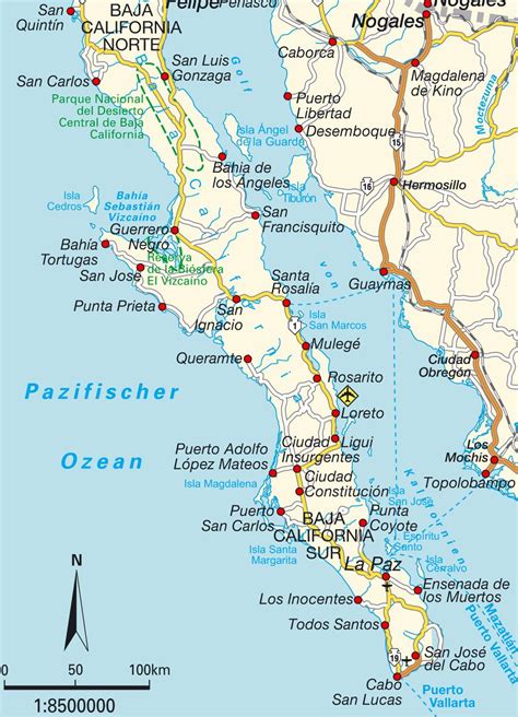 Mapa Baja California, México. Mapas, plano, callejero y ...