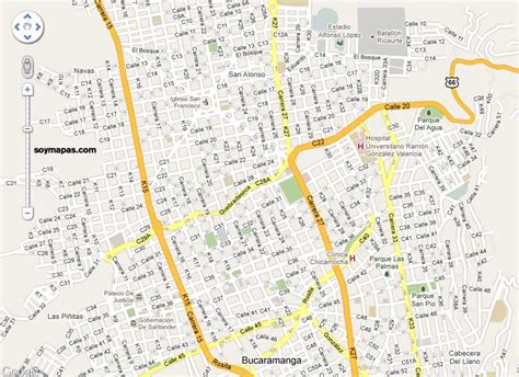 Mapa callejero de Bucaramanga