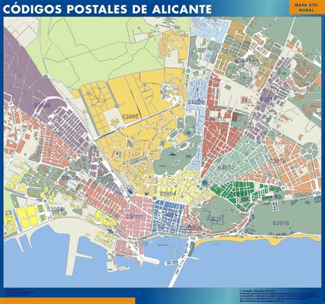 Mapa Códigos Postales de Alicante | Tienda Mapas