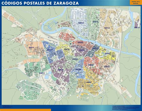 Mapa Códigos Postales de Zaragoza | Tienda Mapas