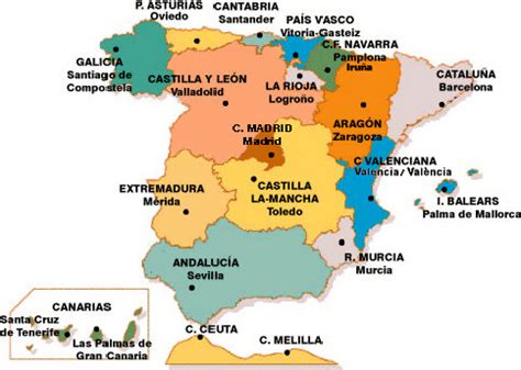 mapa con capitales | España | Pinterest | Mapas, Geografía ...