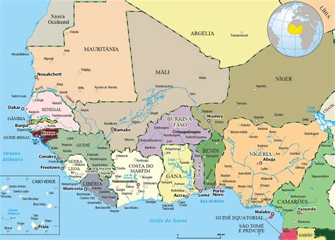 Mapa da África Ocidental