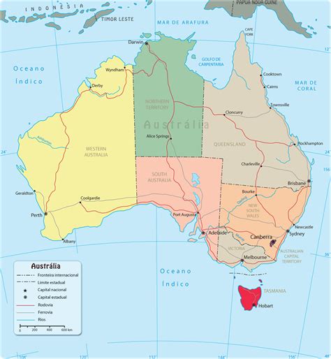 Mapa Da Australia Geograf­a De Australia Mapa F­sico Con ...