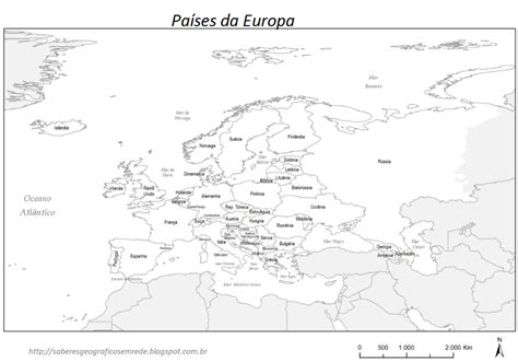 Mapa da Europa para colorir