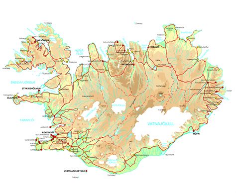 Mapa da Islândia, Islândia Mapas
