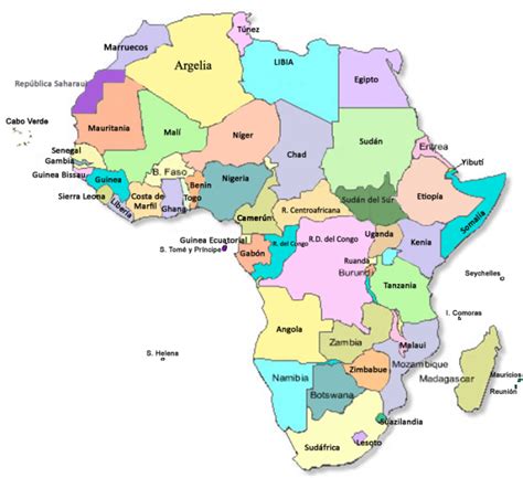 Mapa de africa con nombres   Imagui