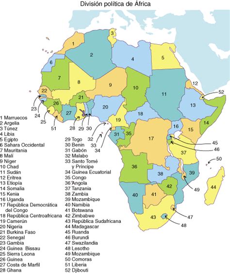 Mapa De Africa Division Politica