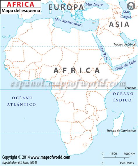 Mapa de Africa en Blanco , Mapa Politico de Africa en Blanco