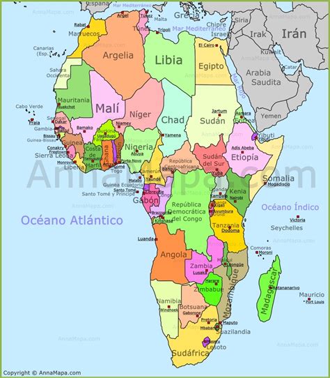 Mapa de África | Mapa Politico de Africa | Países de ...