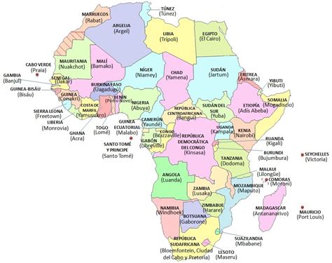 Mapa De Africa Para Niños