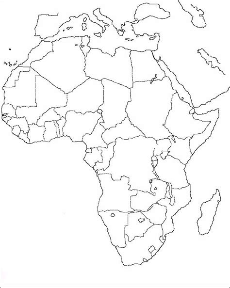 mapa de africa politico mudo