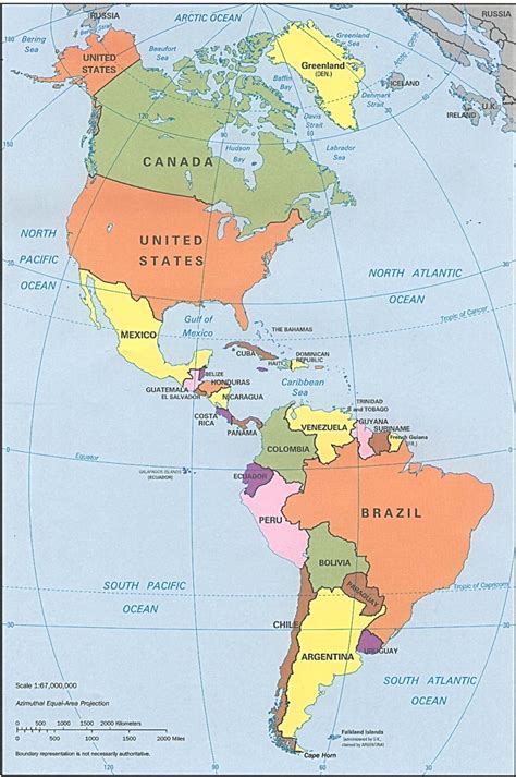 Mapa de America con nombres   Mapa Físico, Geográfico ...