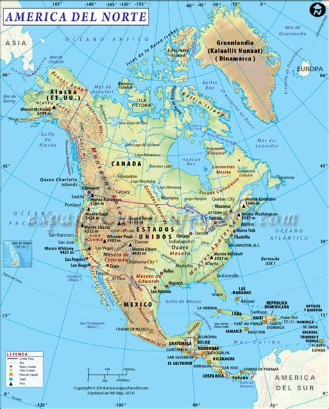 Mapa de America del Norte | Mapa de Norte America