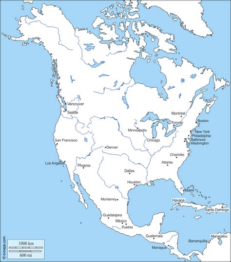 Mapa De America Del Norte | threeblindants.com